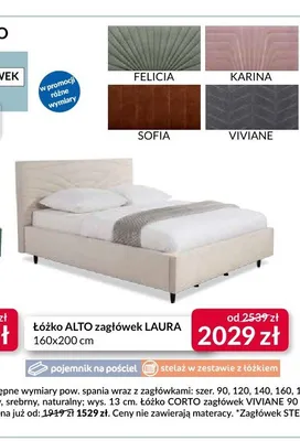 Łóżko modularne Alto zagłówek Laura 160x200 cm promocja w Salony Agata