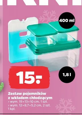 Zestaw pojemników z wkładem chłodzącym promocja w Netto