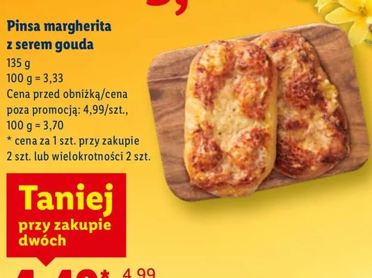 Pinsa margherita z serem gouda promocja w Lidl