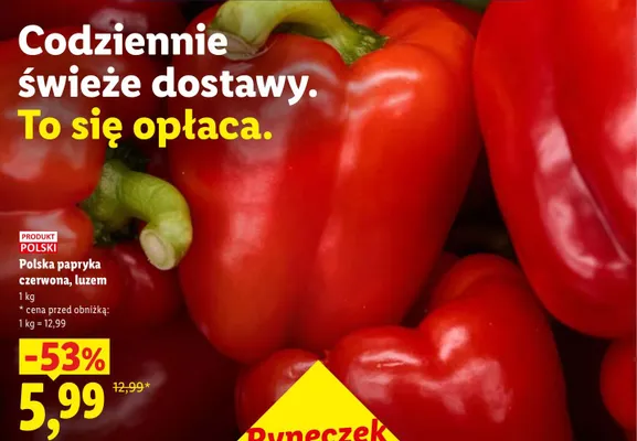 Papryka czerwona luzem polska promocja w Lidl