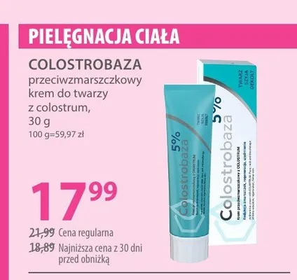 Krem do twarzy z colostrum COLOSTROBAZA przeciwzmarszczkowy promocja w Hebe