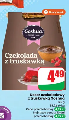 Deser czekoladowy z truskawką promocja w Dino
