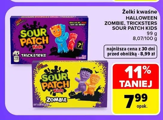 Żelki kwaśne Halloween Zombie Sour Patch Kids promocja w Carrefour Market