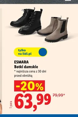 Botki damskie Esmara czarne promocja w Lidl