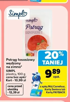 Pstrąg łososiowy wędzony na zimno Simpl promocja w Carrefour