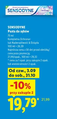 Pasta do zębów Kompletna Ochrona+ Sensodyne promocja w Lidl