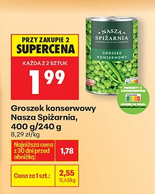 Groszek konserwowy promocja w Biedronka