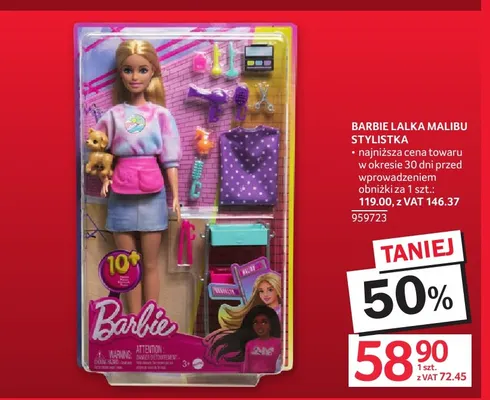 Lalka Barbie Malibu stylistka promocja w Selgros