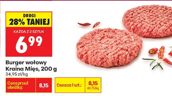 Burger wołowy promocja w Biedronka