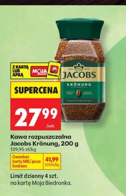 Kawa rozpuszczalna Jacobs Krönung promocja w Biedronka