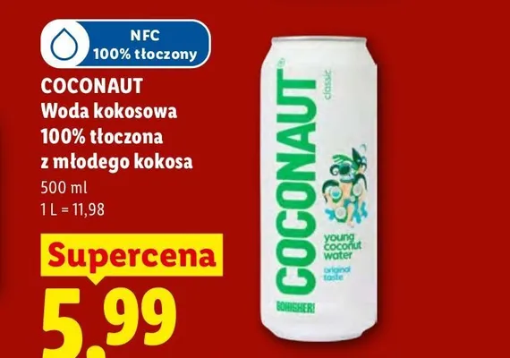 Woda kokosowa Coconaut promocja w Lidl