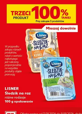 Śledzik na raz w sosie grzybowym z kurkami Lisner promocja w Kaufland