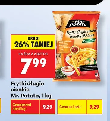 Frytki długie cienkie Mr. Potato promocja w Biedronka