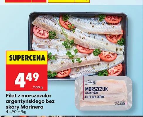 Filet z morszczuka argentyńskiego bez skóry Marinero promocja w Biedronka