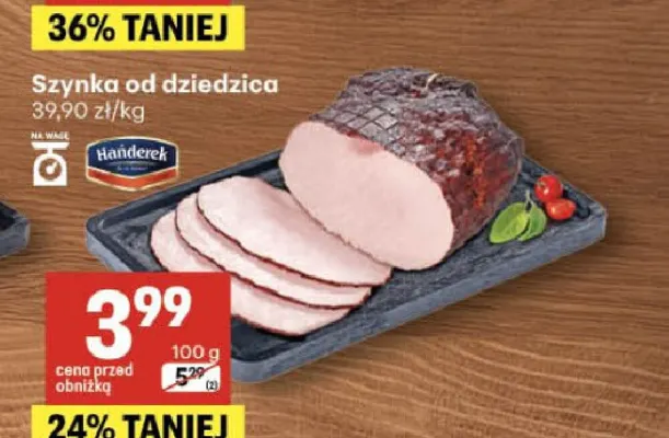 Szynka od dziedzica Hańderek promocja w Delikatesy Centrum