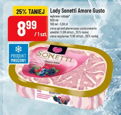 Lody Sonetti Amore Gusto wybrane rodzaje promocja w POLOmarket