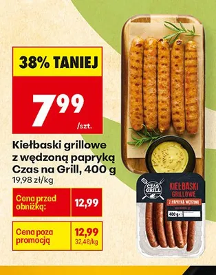 Kiełbaski grillowe z wędzoną papryką Czas na Grill promocja w Biedronka
