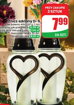 Znicz szklany D-5 promocja w Dino