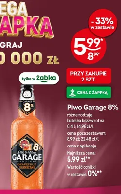 Piwo Garage Hardcore Grapefruit Hurricane 8% promocja w Żabka