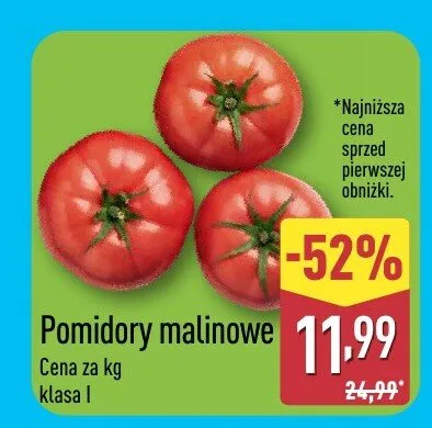 Pomidory malinowe promocja w Aldi