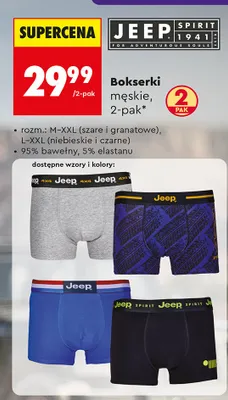 Bokserki męskie Jeep 2-pak promocja w Biedronka