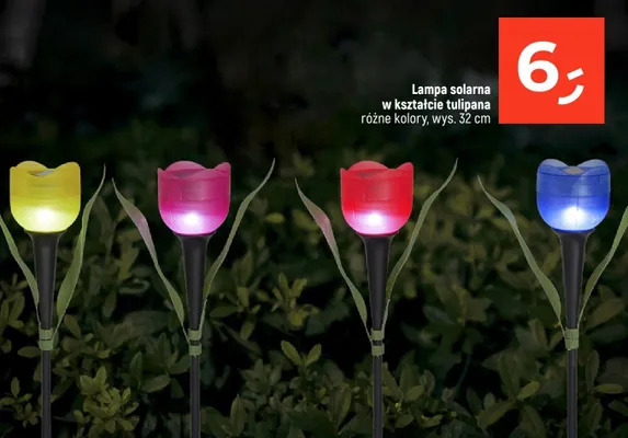 Lampa solarna w kształcie tulipana różne kolory promocja w Dealz