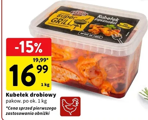 Kubełek drobiowy pakow. po ok. 1 kg promocja w Intermarche