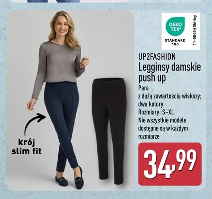 Legginsy damskie push up UP2FASHION slim fit granatowe promocja w Aldi