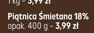 Śmietana 18% Piątnica promocja w Kaufland