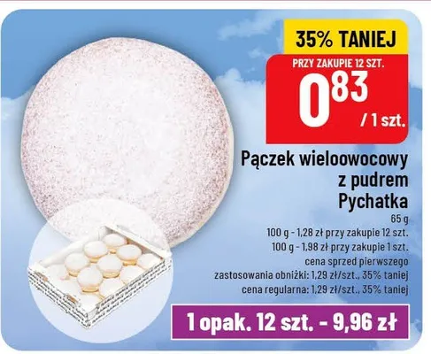 Pączek wieloowocowy z pudrem promocja w POLOmarket