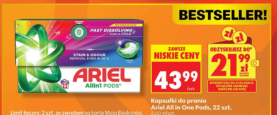 Kapsułki do prania Allin1 Pods promocja w Biedronka
