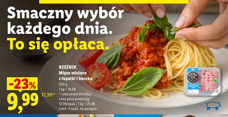 Mięso mielone z łopatki i boczku Rzeźnik promocja w Lidl