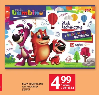 Blok techniczny Bambino A4 10 kartek promocja w Selgros