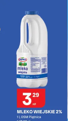 Mleko wiejskie Piątnica 2% promocja w Chorten