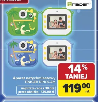 Aparat natychmiastowy TRACER DINOCAM promocja w Carrefour