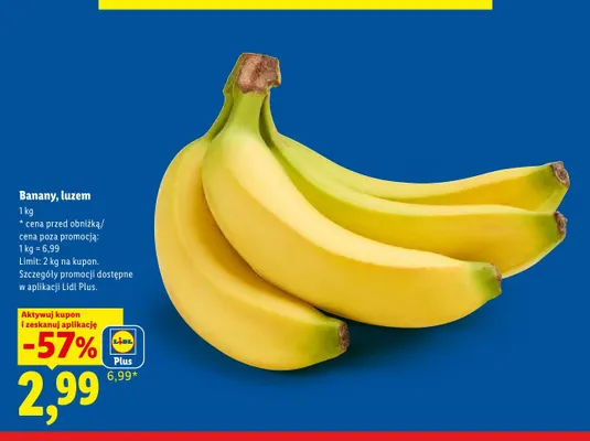 Banany luzem promocja w Lidl