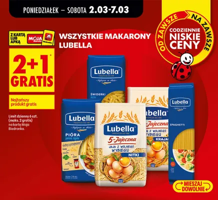 Wszystkie makarony  promocja w Biedronka