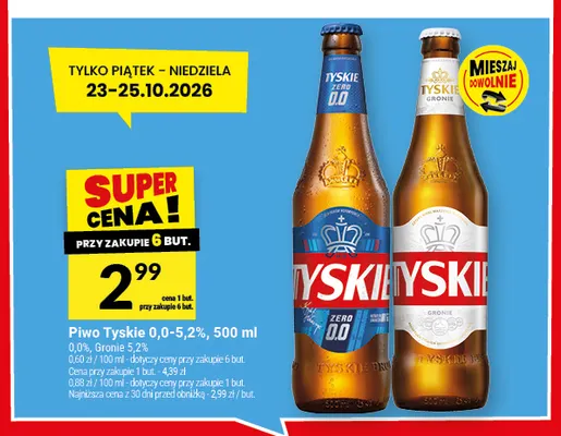 Piwo bezalkoholowe Tyskie promocja w Twój Market
