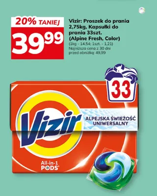 Proszek do prania Vizir Alpine Fresh promocja w Hitpol