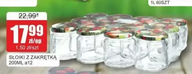 Słoiki z zakrętką 200 ml promocja w Bingo