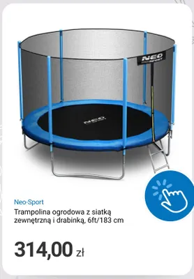 Trampolina ogrodowa z siatką zewnętrzną i drabinką Neo-Sport 6ft/183cm promocja w Smyk
