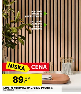 Lamel na filcu Dąb Arda 6 lameli promocja w Leroy Merlin