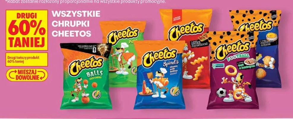 Chrupki Cheetos o smaku sera i pomidorów promocja w Biedronka