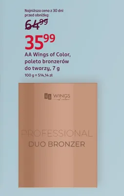 Paleta bronzerów do twarzy AA Wings of Color promocja w Rossmann