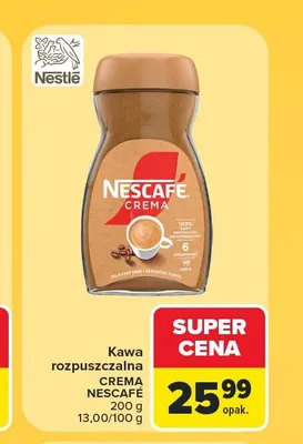 Kawa rozpuszczalna Nescafé Crema promocja w Carrefour Market