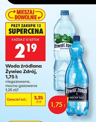 Woda źródlana niegazowana Żywiec Zdrój promocja w Biedronka