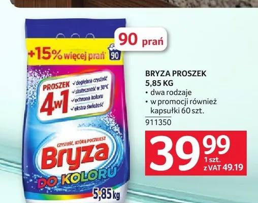 Proszek do prania Bryza Do Koloru promocja w Selgros