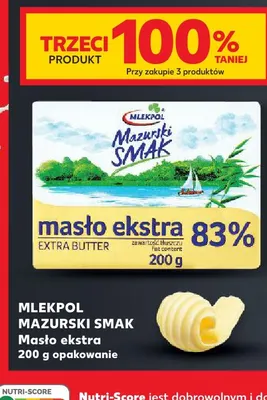 Masło ekstra Mazurski Smak 83% promocja w Kaufland