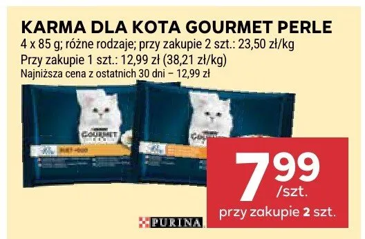 Karma dla kota Gourmet Perle różne rodzaje promocja w Stokrotka