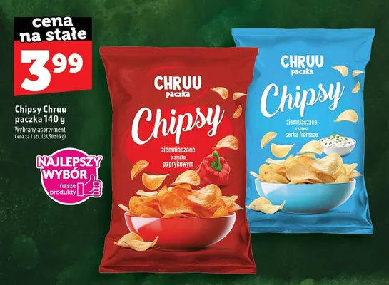 Chipsy ziemniaczane o smaku paprykowym Chruu Paczka promocja w TOPAZ